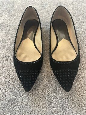 Michael Kors Black Studded Pointed Toe Flats